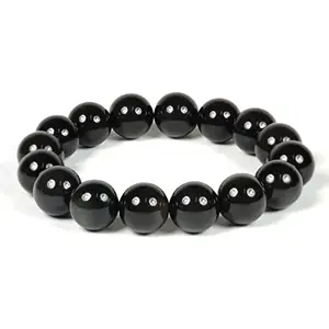 Crystu Rainbow Obsidian Bracelet Reiki Healing Crystal Stone 12 mm Bead Bracelet, Charged By Reiki Grandmaster & Vastu Expert