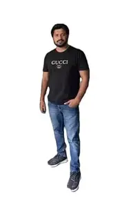 YOUNSHE Men’s Cotton Blend Short Sleeve Oversized T-Shirt Urban Graphic Print Street Style Top