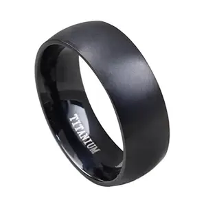 Asma Jewel House Black Titanium Steel Classical Round Ring for Men-Size 10
