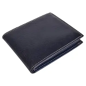 Leatherman Fashion LMN Blue Genuine Leather Unisex Wallet (9 CC Slots)