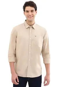 Allen Solly Men's Regular Fit Shirt (ALSFACUF687193_Beige