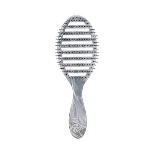 Wet Brush Speed Dry Hair Brush - Metallic Marble, Silver - Vented Design and Ultra Soft HeatFlex Bristles Are Blow Dry Safe With Ergonomic Handle Manages Tangle and Uncontrollable Hair - Pain-Free