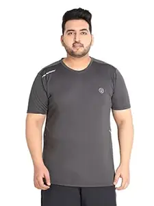 CHKOKKO Men's Polyester Regular Fit Solid Sports T-Shirt