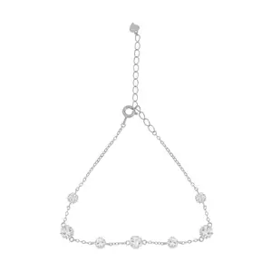 KUSHAL'S Fashion Jewellery White Rodium Polished 92.5 Sterling Silver Bracelet for Women, With Adjustable Chain, Best forOffice Wear - 436865