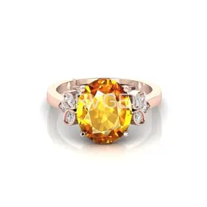RRVGEM Citrine ring 3.50 Ratti sunela ring Handcrafted Finger Ring With Beautifull Stone sunela ring Gold Plated for Men and Women