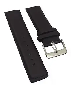 EWatchAccessories 22mm Geniune Leather Dark Brown Watch Band Strap for Men and Women | Comfortable and Durable Material | Silver Buckle