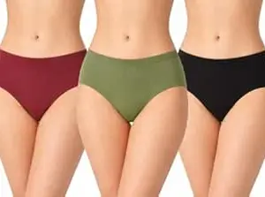 ELPAR Women's High Coverage Super Combed Cotton Mid Waist Hipster with Concealed Waistband and Stay Fresh Treatment (Pack of 3)