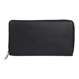 Leatherman Fashion LMN Women Black Genuine Leather Wallet (13 Card Slots)