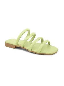 Creattoes Women Casual Flat Sandals Green-W-2403