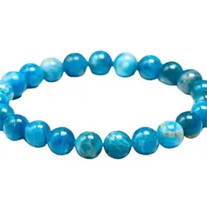 WorldwideGem Blue Apatite Stone Bracelet with Certificate – Chakra Balancing Jewelry for Men & Women एपेटाइट ब्रेसलेट