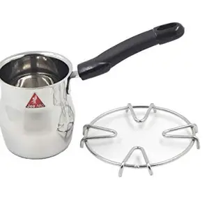 JEE ALTO Stainless Steel Tea Coffee Warmer Pot with Handle and Stainless Steel Gas/Stove Stand_470ML price in India.