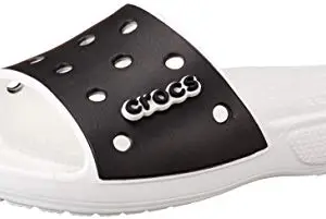 crocs Unisex Adult White/Black Sliders-M5W7 (206882-103)