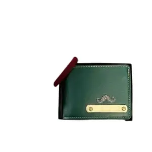 NAVYA ROYAL ART Customized Wallet for Men Personalized Leather Wallet for Mens (Colour : Dark Green)