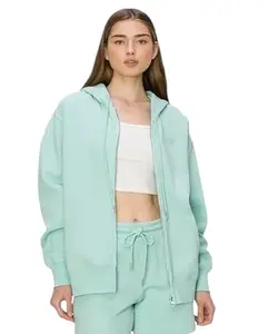 KGFASHION Women’s Zipper Hoodie for Winter Wear Full Sleeve Kangaroo Pockets Hooded Jacket Sweatshirt for Winter Wear Green 3XL