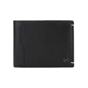 Van Heusen Men's Leather Formal Wallet (Black_Frsz)
