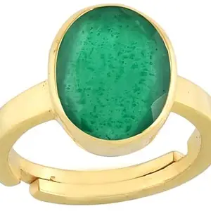 Parineeta Gems 5.25 Ratti 4.33 Carat Emerald Ring Panna Stone Silver Ring Adjustable Certified Natural Astrological Gemstone for Women's and Men's