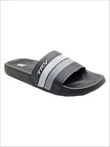 TRV Men's Lightweight Flip-Flops with Anti-Slip Sole - Cushioned Comfort for Daily Wear (Black) |7|