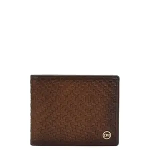 Da Milano Brown RFID Protected Leather Bifold Wallet for Men with Card Holder (10389A)