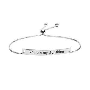 Amazon Brand - Nora Nico 925 Sterling Silver BIS Hallmarked You are My Sunshine Sliding Bolo Bracelet for Women