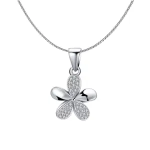 HighSpark Stunning Flower Pendant Necklace | 92.5 Sterling Silver & Stunning Shimmering Shine | Lovely Gift For Women & Girls - Silver