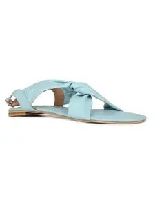 Inc.5 Womens Blue Casual Solid Open Toe Flat Sandals
