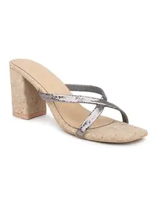 INC.5 Women Pewter Embellished Block Heels