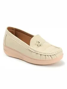 layasa Women Casual Trendy Loafer Beige