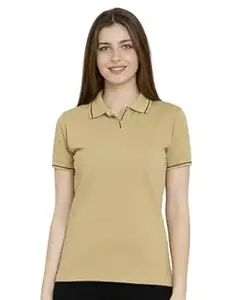 Scott International Women’s Cotton Polo T-Shirt | Half Sleeve Plain Collar Tee | Stylish Casual Top | Plain T-Shirt for Girls | Workwear for Office & Casual Wear