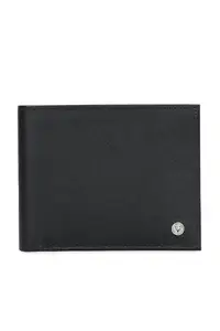Allen Solly Men Black Solid Leather Wallet