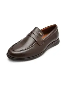 Louis Philippe Men Brown Formal Leather Slip-ons Euro- 41