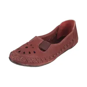 Metro Womens Leather Brown Ballerinas (Size (8 UK (41 EU))