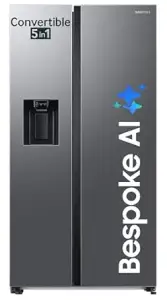 SAMSUNG 633 L Frost Free Side by Side 3 Star Refrigerator with Convertible 5-in-1 Digital Inverter WiFi Embedded( RS78CG8543S9HL)