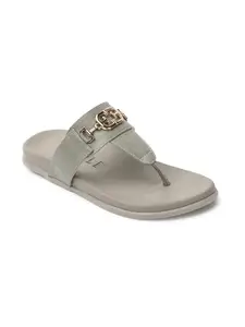 ELLE Flip Flop Sandal, Colour-Grey,Size-UK 4