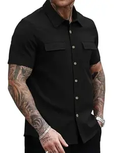 GRECIILOOKS Shirt for Man | Classic Beige Shirt for Man | Men's Regular Fit Soft Cotton Blend Casual Shirts with Button Closure