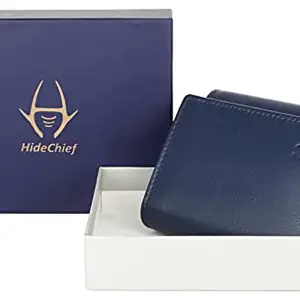 HideChief Blue Premium Genuine Leather Wallet(HCRW340_B)
