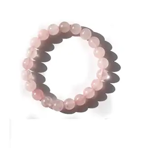 MADHAV CRYSTAL Rose Quartz Bracelet Natural High Grade Rose Quartz Gemstone Bracelet For Crystal Healing Chakra Healing