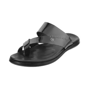 Mochi Men Black Synthetic Leather Slip-on Comfort Chappal UK/11 EU/45 (16-324)