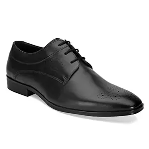San Frissco Men Genuine Leather Mayfair Black Derby Shoes