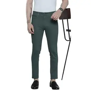 The Indian Garage Co Men Slim Fit Solid Mid-Rise Stretchable Chinos