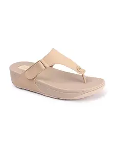 Elle Women Sandal, Beige, UK-3