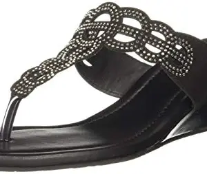 Bata womens GLACIA THONG Black Slipper - 7 UK (5716907)