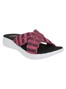 Carlton London Women's Sandal, Pink-Black, 3
