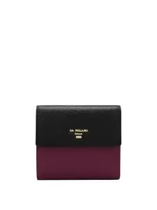 Da Milano Genuine Leather Purple Flap Womens Wallet (1126F)