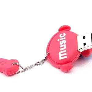 CleverlyGifted® Cute Music Note USB Flash Drive, 2.0 Interface, Pink and Blue Soft Shell Design with Ball Chain, Upto 10Mbps, Grade A Chip (4, GB)