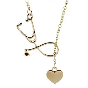 fabula Jewellery Gold Tone Love Doctor Lariat Fashion Necklace For Women & Girls Stylish Latest (NSN45_AFR1)