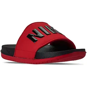 Nike Men's OFFCOURT Slide Black-University RED Sandal-12 Kids UK (BQ4639-002)