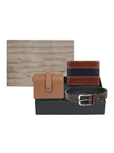 Swiss Design SD20-C-117 Wallet,Card Holder & Belt Gift Set for Men, Tan