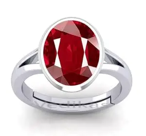 BARMUNDA gems 8.00 Ratti Natural Certified Ruby Manik Gemstone Panchdhatu Ring for Men & Women
