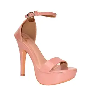 Bootmaker Women's High Heeled Platform Sandals, Pink (Pink, 10)
