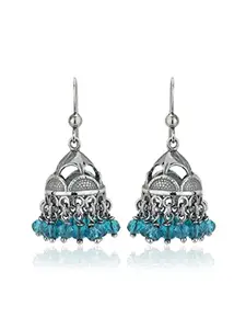 Carlton London Women's Blue Casual Brass Metal Artificial Beads Earrings B115974E/2